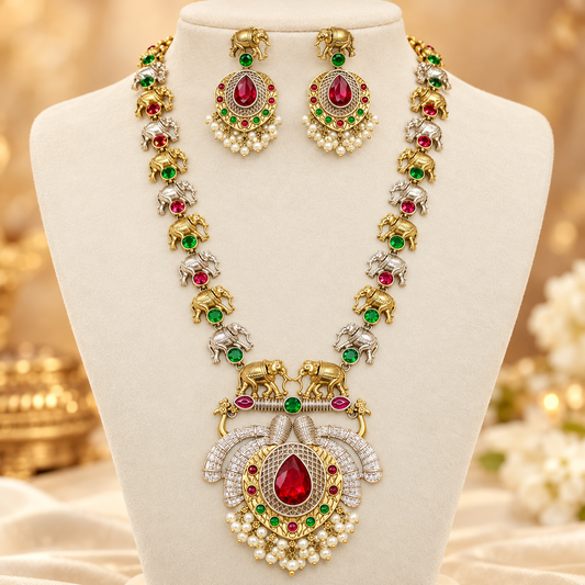 Haathi Pair Dual Tone Long Haar-Red & Green