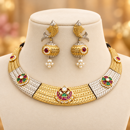 Paachi Kundan Dual-Tone Necklace