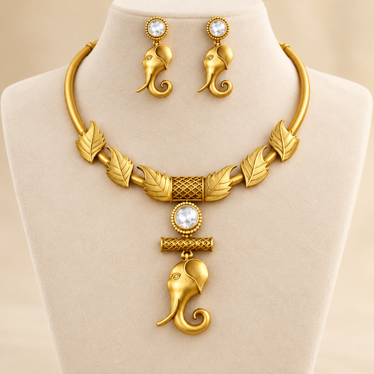 Ganpati Ganesha Polki Necklace
