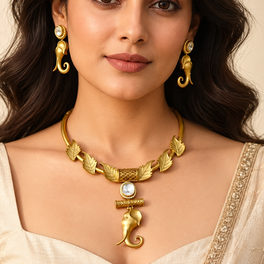 Ganpati Ganesha Polki Necklace