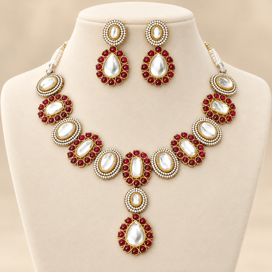 Kundan Multi Stone Necklace Set