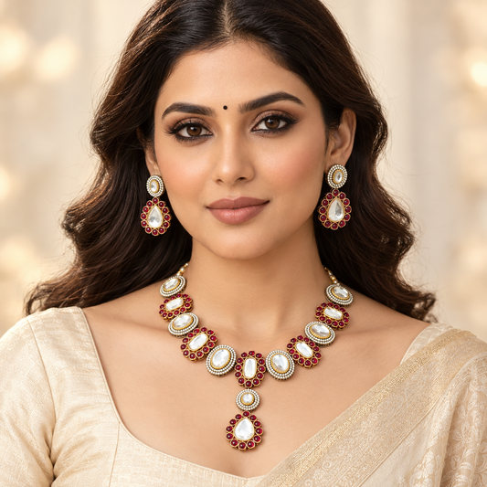 Kundan Multi Stone Necklace Set