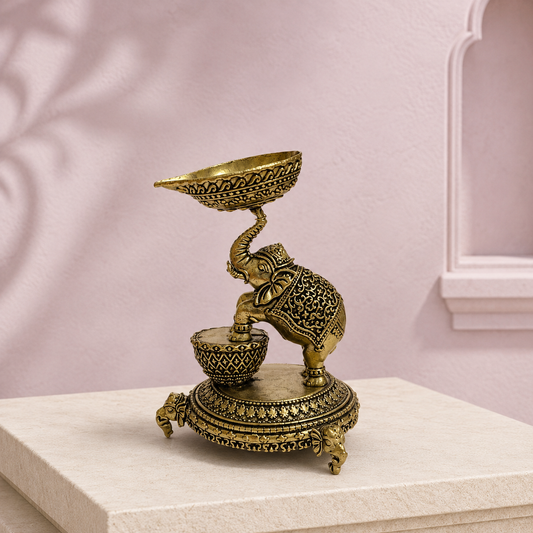 Elephant Brass Diya
