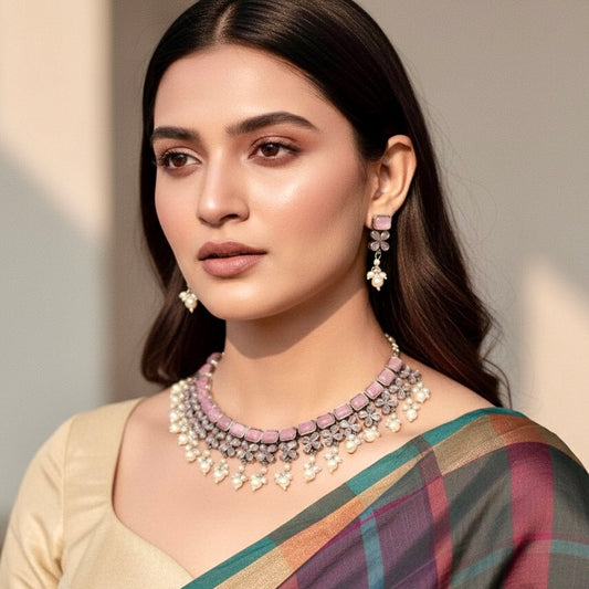 NAGINA NECKLACE SET-PINK