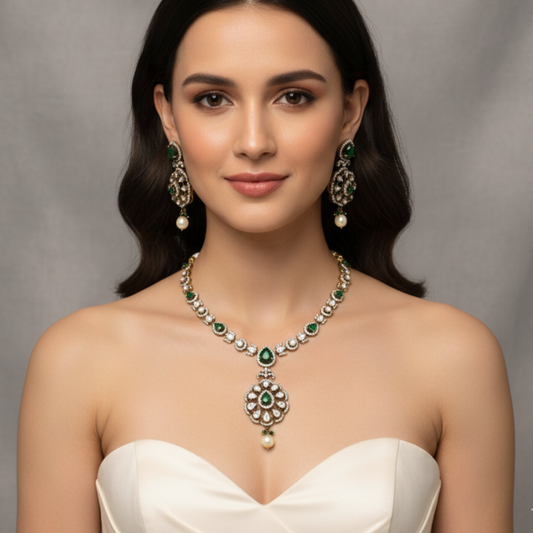 Emerald Green Antique Necklace Set