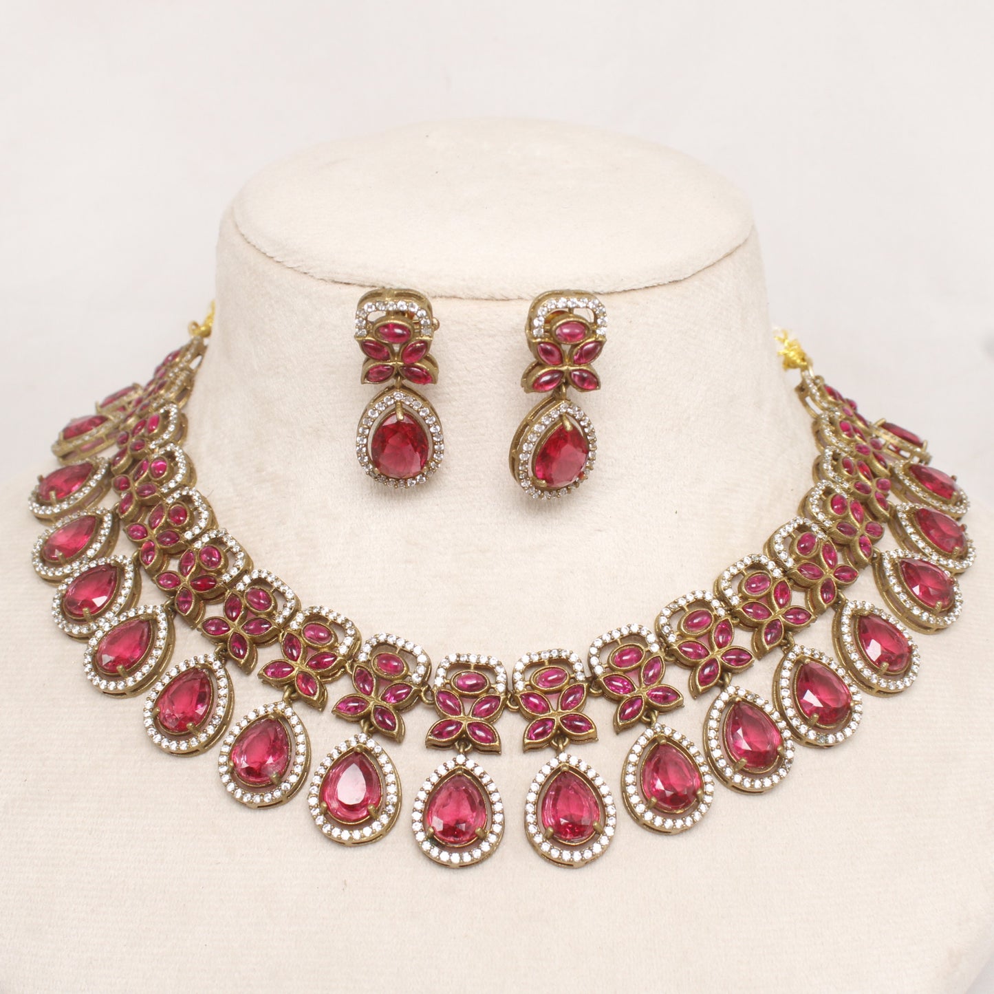Rani Pink Antique Wedding Necklace | Indian Wedding Jewelry