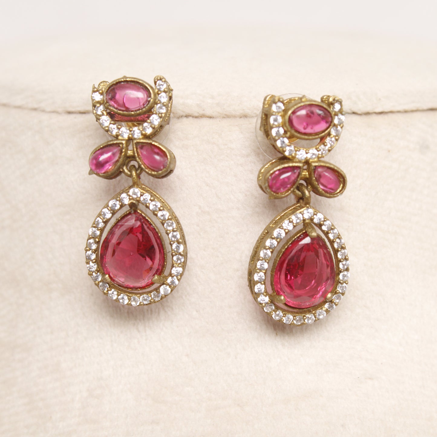 Rani Pink Antique Wedding Necklace | Indian Wedding Jewelry