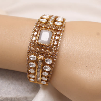 Elegant Micro Gold Plated American Diamond Single Kada Bangle