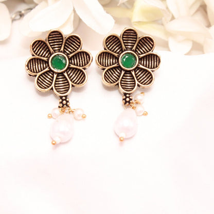 AARYA DUAL TONE NECKLACE SET-GREEN