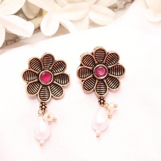 AARYA DUAL TONE NECKLACE SET-RED