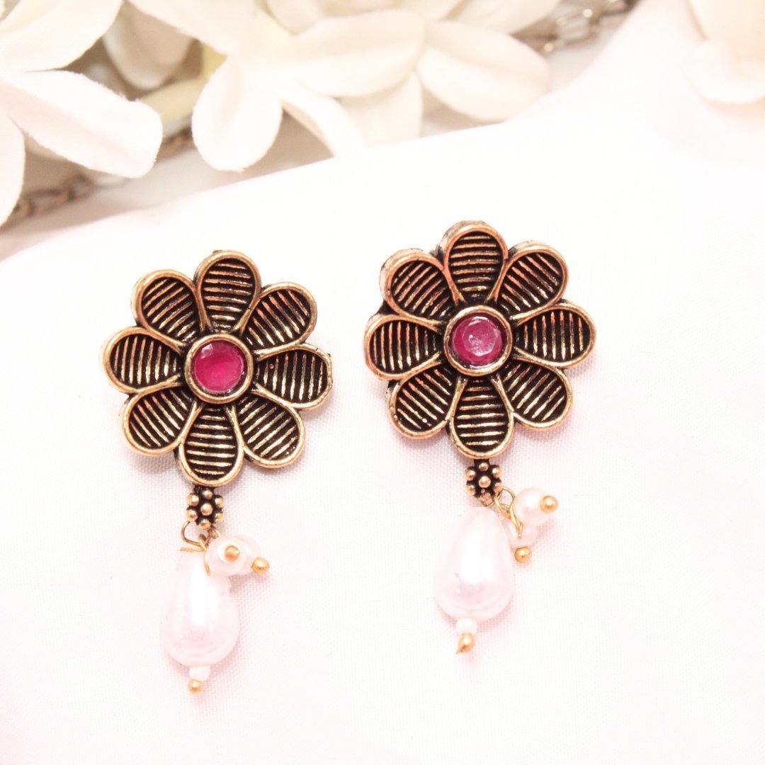 AARYA DUAL TONE NECKLACE SET-RED