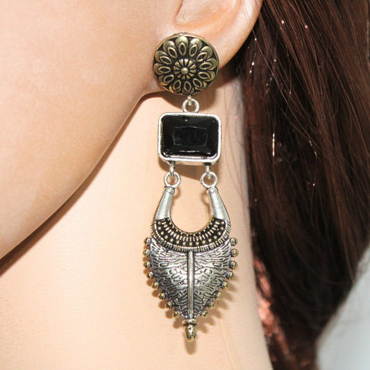 ALIA DUAL TONE JHUMKA- BLACK