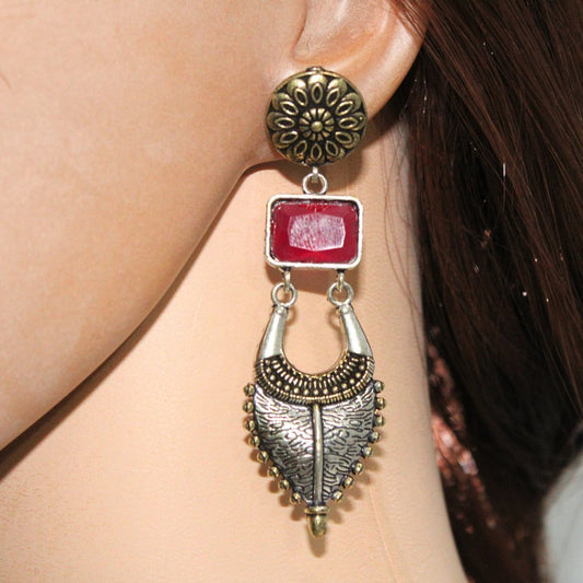 ALIA DUAL TONE JHUMKA- MAROON