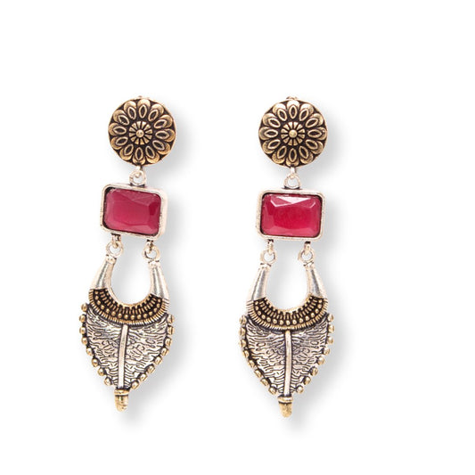 ALIA DUAL TONE JHUMKA - MAROON
