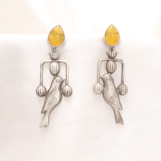 AMBER BIRD DANGLER - YELLOW