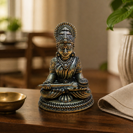 Goddess Annapurna Brass Idol