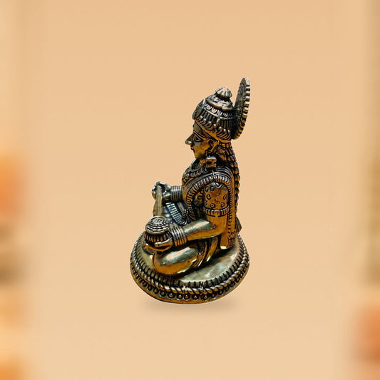 Goddess Annapurna Brass Idol — side view on clean hero-derived studio background