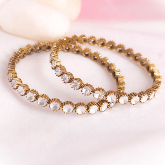 ANTIQUE ROUND POLKI BANGLES - SET OF 2