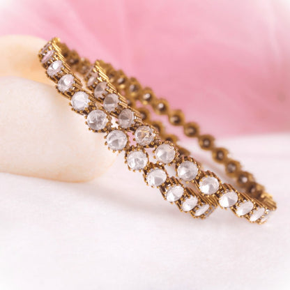 ANTIQUE ROUND POLKI BANGLES - SET OF 2