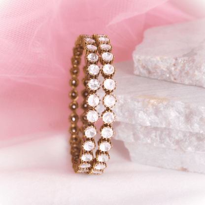 ANTIQUE ROUND POLKI BANGLES - SET OF 2