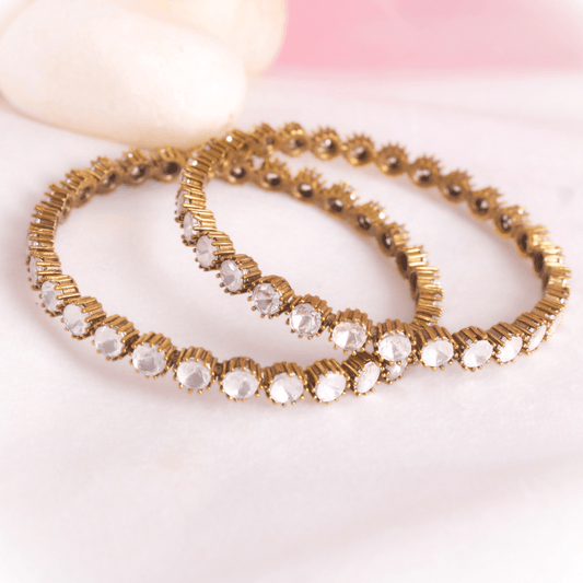 ANTIQUE ROUND POLKI BANGLES - SET OF 2