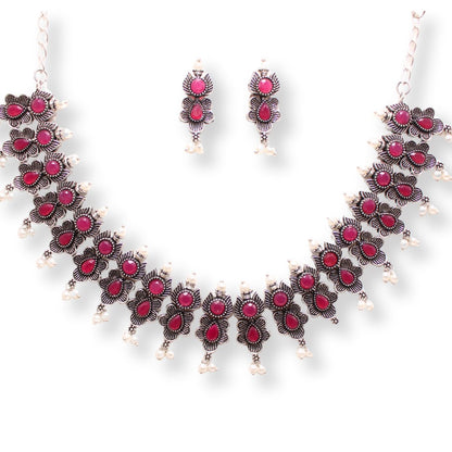 ANUSHA NECKLACE SET - MAROON