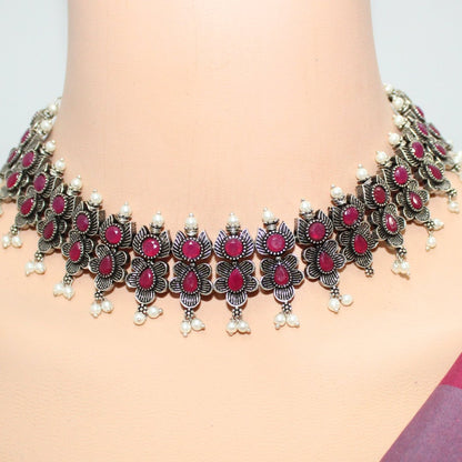 ANUSHA NECKLACE SET - MAROON