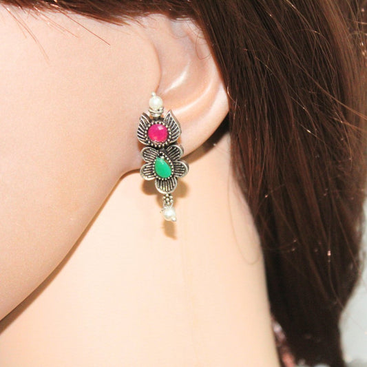 ANUSHA NECKLACE SET-MAROON & GREEN