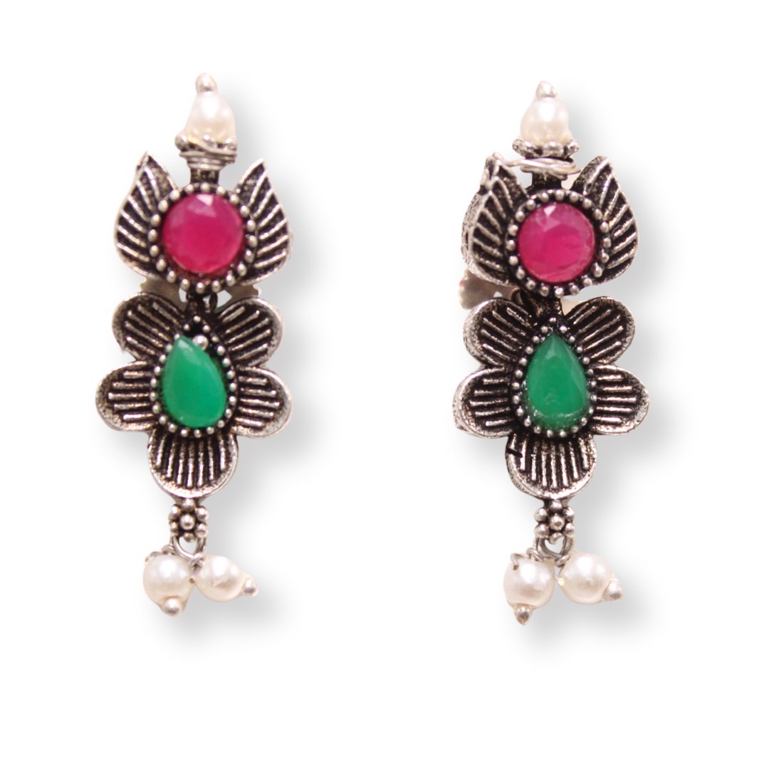 ANUSHA NECKLACE SET - MAROON & GREEN