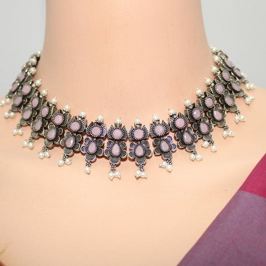 ANUSHA NECKLACE SET-PINK