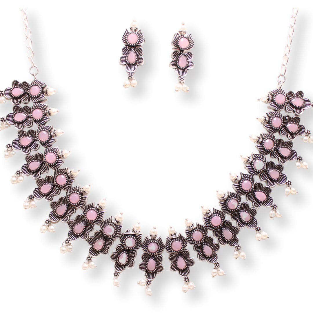 ANUSHA NECKLACE SET-PINK