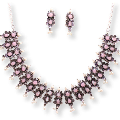 ANUSHA NECKLACE SET - PINK