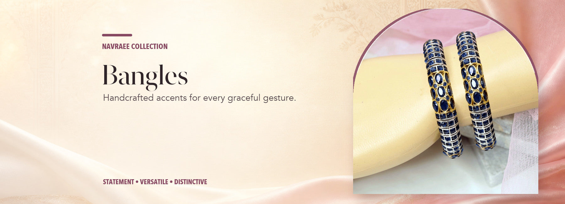 Bangles collection header banner featuring Blue Nagina Bangles-Dual-Tone Finish-Set Of 2