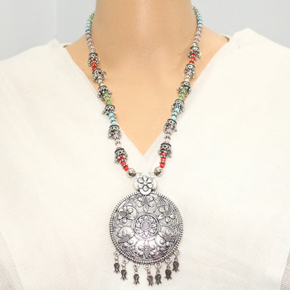 BANJARA PENDANT SET-ROUND SHAPE-MULTICOLOUR