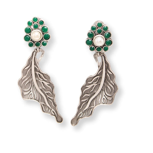 BIG LEAF EARRING DANGLER - GREEN