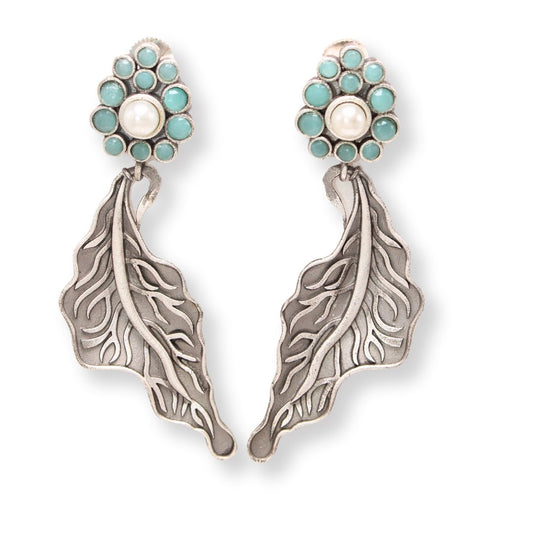 BIG LEAF EARRING DANGLER - MINT