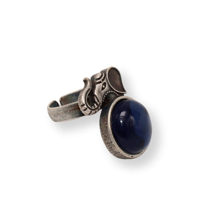 BIG STONE ELEPHANT RING-BLACK