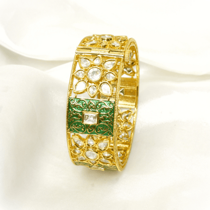 BLOCK MEENAKARI AND POLKI KADA - GREEN