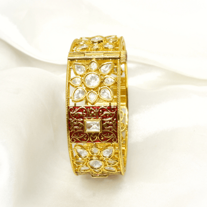 BLOCK MEENAKARI AND POLKI KADA - RED