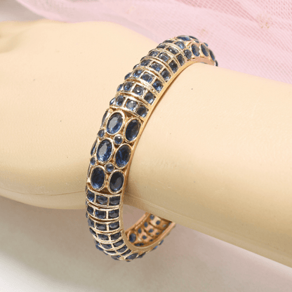 BLUE NAGINA BANGLES - GOLDEN FINISH - SET OF 2
