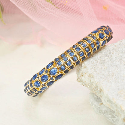 BLUE NAGINA BANGLES-GOLDEN FINISH-SET OF 2