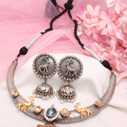 BOHO CHAKRA PATTERN HASLI NECKLACE-ORANGE