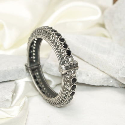 BOHO CHAKRA PATTERN MULTI STONE KADA-BLACK