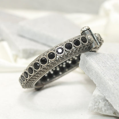 BOHO CHAKRA PATTERN MULTI STONE KADA - BLACK