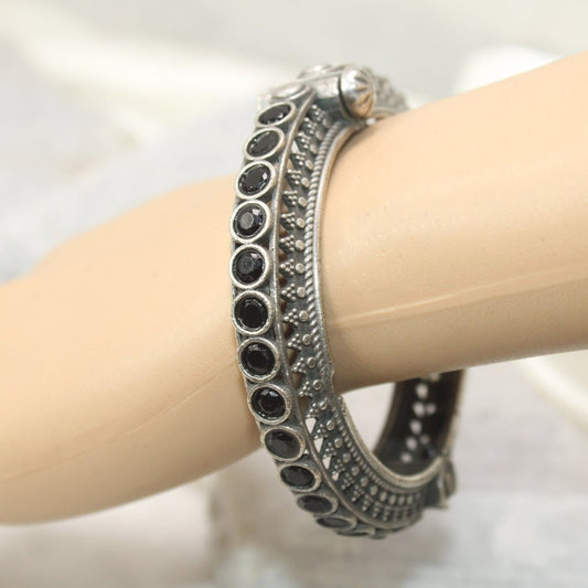 BOHO CHAKRA PATTERN MULTI STONE KADA - BLACK