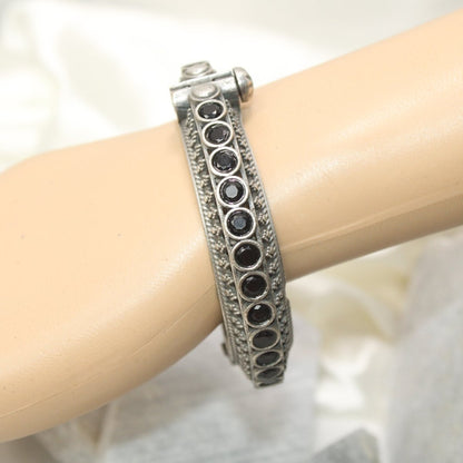 BOHO CHAKRA PATTERN MULTI STONE KADA - BLACK