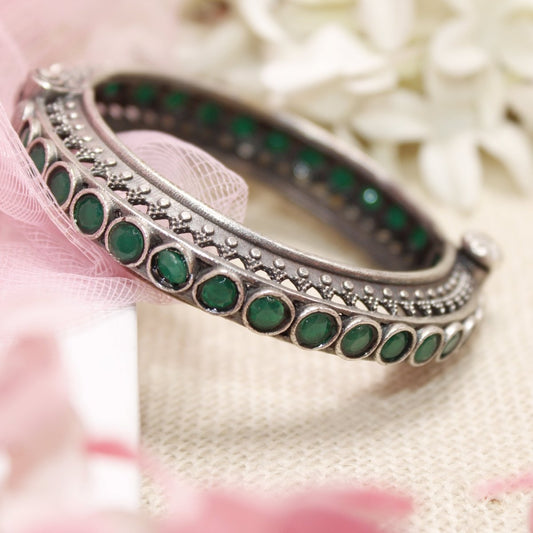 BOHO CHAKRA PATTERN MULTI STONE KADA - GREEN