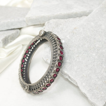 BOHO CHAKRA PATTERN MULTI STONE KADA - RED