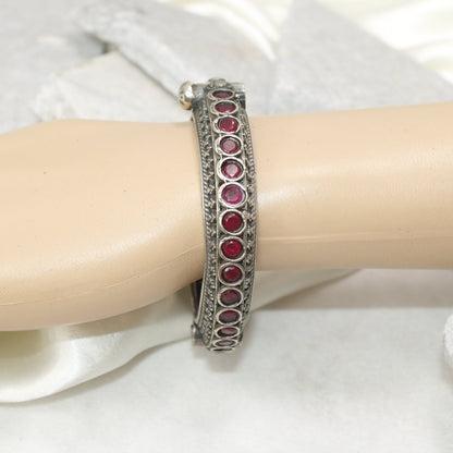 BOHO CHAKRA PATTERN MULTI STONE KADA - RED