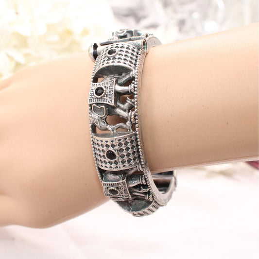 BOHO ELEPHANT KADA BLACK STONE MATTE FINISH - SINGLE KADA